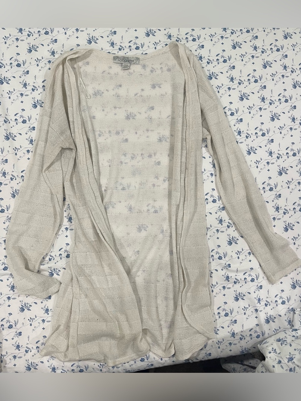 Lightweight Open-Front Cream Cardigan by No Brand